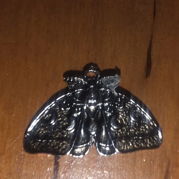 Small Obsidian Moth Charm Mold (mould) with triple moon Goddess - Picture 1 of 3
